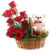 Flower basket with teddy
