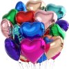 24 Mix Color Helium Filled Foil Heart Balloons