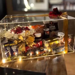 Acrylic Chocolaty & Flowers Gifts Hamper