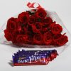 Red Roses With Cadbury Chocolate