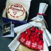 Red Cake Bouquet Combo