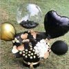Black Gold Theme Floral Balloon with choco