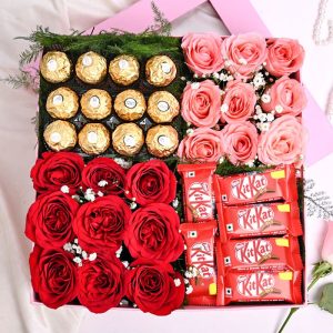 Cute chocolate and roses combo