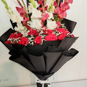 Black Red Theme Bouquet in Medium